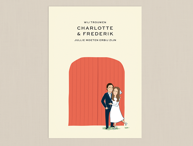 huwelijksuitnodiging illustratie